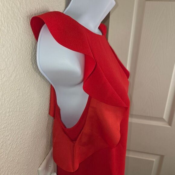 Banana Republic Red Flutter Sleeve Shift Dress Size Petite 00 - Picture 4 of 8